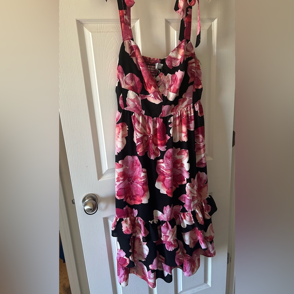 Sofia Vergara pink and black floral dress